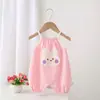 Ropa de verano fina para bebé tipo conejo para niños y niñas, portabebés de dibujos animados, algodón puro, lindo enterizo para recién nacidos, absorbente de sudor, transpirable