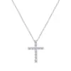 Colar Cruz de Prata Esterlina S925 com Cravação de Zircônia, Luxo Leve, Super Brilhante, Moda Clássica, Versátil, Corrente de Clavícula de Alta Qualidade