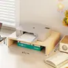 Suporte para impressora, copiadora de mesa ajustável em altura, caixa de suporte elevada para armazenamento e organização de documentos de escritório, papel A4