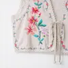Comercio Exterior al Por Mayor Ropa para Mujer Estilo Europeo y Americano Transfronterizo Aliexpress Nuevo Chal con Tirantes de Algodón Bordado Floral Chaleco
