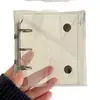 Capa de Caderno Transparente A8 com Fivela Dupla Armazenamento de Cartões Pequenos Álbum Diário de Caderno Estilo Fichário de 3 Furos Coleção de Fãs