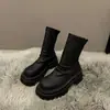 Botas Martin de Suela Gruesa para Personas Bajas Adelgazantes Botines Cortos para Mujer 2026 Nuevo Primavera/Otoño Estilo Francés Versátil Estilo Británico Adelgazantes