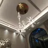 Candelabro de Copo de Nieve Postmoderno Diseñador Luz de Lujo Tubo de Vidrio Grabado Candelabro Sala de Modelos Departamento de Ventas Lámpara de Ingeniería Personalizada