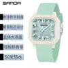 Reloj de Cuarzo Infantil Marca Sanda, Reloj Versátil Simple Transparente con Bloques de Color, Reloj de Pulsera Cuadrado Unisex