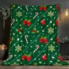 Bestseller transfronterizo de Amazon: Manta de franela con estampados de alce, bruja y calabaza para doble festividad, sofá, fiesta de Navidad