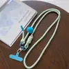 Estilo INS cuerda de colores dopamina pompón de pelo teléfono móvil bandolera moda llavero simple bolsa cordón largo creativo