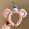 Faixa de Cabelo de Pelúcia para Lavar o Rosto e Maquiagem, Orelhas de Gato e Urso Fofas de Desenho Animado, Acessórios de Cabelo Femininos de Desenho Animado com Estampa de Leopardo, Novos Acessórios de Cabeça