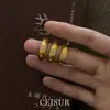 Anillo de Copo de Nieve Dorado Brillante con Puntos de Diamante Vintage, Anillo Exquisito de Lujo Ligero de Gama Alta para Dedo Índice, Anillo Único y Elegante de Nicho