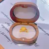 Anel Dourado Estilo Loja de Ouro Areia Dourada Flor Antiga Design de Nicho Anel Luz Luxo Moda Aberto Versátil Joia