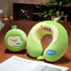 Almohada para el Cuello de Coche de Oficina, Linda Almohada en Forma de U de Manzana Jorobada para Avión, Almohada Portátil para el Cuello, Artefacto para Coche