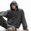 Sudadera con capucha estilo europeo y americano de otoño e invierno para hombre, lavada, de peso pesado, holgada, combinable con todo, retro, para pareja, estilo americano, marca de moda, top
