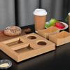 Creativo Set Desechable de Cartón para Hamburguesa Café Sándwich Caja de Empaque Bandeja Comercial para Snack Papel Kraft