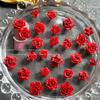 Esenciales de Año Nuevo Arte de Uñas Rojo Joyería Mixta Peonía Tridimensional Rosa Accesorios de Arte de Uñas Navideños Material de Arte de Uñas de Flores Suaves