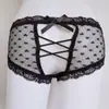 Ropa Interior Sexy de Encaje Francés Tentación Cintura Baja Sexo Amor Transpirable Hueca Ropa Interior para Niñas