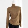 Camisa de base de renda escovada francesa super bonita e elegante para mulheres, gola de renda de primavera, blusa interna chique e bonita, camisa pequena