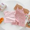 Ropa de verano para niños, estilo coreano, pantalones cortos con tirantes y cara sonriente para bebés, para niños y niñas.