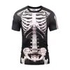 Camiseta Engraçada Inovadora Masculina Transfronteiriça Roupas Transfronteiriças Masculina Europeia e Americana Gola Redonda Impressão Digital 3D Camiseta Masculina de Manga Curta