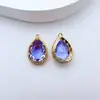 Vidrio de cristal incrustado de cobre color electrochapado que conserva el color accesorios de joyería DIY colgante pendientes charms accesorios de collar