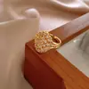 Anel de Dedo Indicador Coração Flor Borboleta Zircônia Super Flash Coreano Design de Nicho Joia de Mão de Luxo Acessível de Alta Qualidade para Mulheres