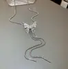 Collar de Mariposa Desplegable para Mujer 2025 Nuevo Popular Cadena para Clavícula de Lujo Accesible de Nicho Popular Cadena para Suéter de Principios de Primavera