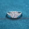 Anel de Prata 925 Esterlina para Mulheres, Luxo Leve, Moissanita de 3 Quilates de Alta Qualidade, Joias Luxuosas Europeias e Americanas, Joias Transfronteiriças de Diamante