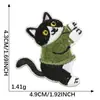 Patche de Bordado Autoadesivo de Gatinho Desenho Animado Fofo e Divertido para DIY em Copo de Água, Acessórios de Roupa, Mala, Tecido para Bordado