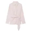Ropa de mujer de comercio exterior europeo y americano ZA, camisa de rayas finas elegante y a la moda más vendida en AliExpress con lazo lateral