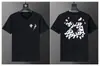 Camiseta de manga curta de alta qualidade, transfronteiriça, corretamente etiquetada, nova, da moda, para o verão, solta, jacquard, comércio exterior europeu e americano