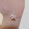 Collar Colgante de Hada Unicornio Tendencia en Xiaohongshu para Mujer, Cadena de Clavícula de Moda y Elegante Estilo Ins