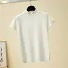 Suéter de Punto para Mujer Otoño 2026 de Cuello Alto y Media Manga Versátil Capa Base Ropa Interior Suéter Ajustado Corto Ropa Exterior