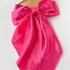 Pinza para el pelo con lazo de satén popular transfronterizo, pinza de resorte grande, color sólido, para la parte posterior de la cabeza, accesorios para el cabello para mujer