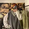 Chaleco de punto para hombre para otoño e invierno, suéter casual de cuello en V, chaleco de hombre, estilo ins de invierno, corte holgado, estilo japonés, versátil, sensación de alta gama, otoño