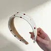 Faixa de Cabelo de Bolinhas Estilo Coreano com Borda Larga Retro Alta Caveira para Lavar o Rosto Pressionar o Cabelo Acessório de Cabelo Versátil Feminino Estoque de Fábrica Atacado