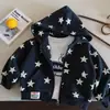 Chaqueta Infantil 2026 Otoño Nuevas Llegadas Niños Niñas Estrellas Estampado Completo Sudadera con Capucha Chaqueta Bebé Estilo Coreano Cremallera Superior