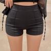 Shorts Negros Puro Deseo Primavera y Otoño Chicas Calientes Ajustados de Cintura Alta Pantalones Calientes Elásticos Estirables Pantalones de Baile de Jazz para Performance