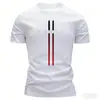 Camiseta Esportiva Redonda Multicor Tamanho Europeu, Respirável e Absorvente de Suor, Design com Estampa de Paris, Corte Regular, Camiseta de Secagem Rápida para Homens