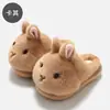 Lindas pantuflas de algodón con forma de conejo para mujer, pantuflas de interior de invierno, pantuflas de algodón cálidas y antideslizantes de otoño e invierno, venta al por mayor