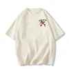 Nueva Camiseta de Algodón Pesado de Manga Corta para Mujer Estilo Retro Americano con un Diseño Único, Marca Nacional de Moda, Top de Manga Corta de Nicho