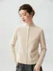 Suave y elegante~ cárdigan de cachemira para mujer de cuello semi-alto con bolsillos, 26 otoño/invierno suave y acogedor abrigo de punto de cachemira