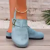 2026 Nuevo Modelo Transfronterizo para Mujer Zapatos Casuales tipo Birkenstock de Cuero y Terciopelo sin Cordones con Suela Suave para el Trabajo
