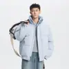 Qianchongyang - Jaqueta Masculina de Algodão com Gola Alta, Novo Estilo de Inverno, Quente, à Prova de Vento, Resistente ao Frio, Roupa de Trabalho de Algodão, Off-White