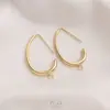 Brincos Dourados 14K Banhados a Ouro em Formato de C e Ovo com Argolas Penduradas, Simples, para Celebridades da Internet, Elegantes, Feitos à Mão, DIY