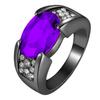Jin Jiahua AliExpress Europeu e Americano cor de arma preta anel de diamante cor preto e dourado anel de diamante roxo rubi anel de diamante de noivado