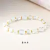 Design Original de Pulseira de Pedra Natural Irregular com Contas Assimétricas para Mulheres, Cristal de Cabelo Colorido de Nicho de Verão e Pedras Trituradas Irregulares
