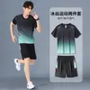 Nuevo Set 2025 de Ropa de Verano Delgado para Correr de Seda de Hielo Secado Rápido Uniformes de Baloncesto Ropa de Fitness de Manga Corta Pantalones Cortos Sueltos