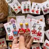 Pendientes de Clip de Resina Coloridos Lindos con Forma de Personaje de Dibujos Animados para Niñas, Accesorios de Pendientes de Lazo Corazón Explosivo