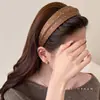 Diadema de lunares estilo coreano de ala ancha para mujer, de alta gama, elegante, moderna, accesorio para el cabello de moda para uso diario, diadema de corona alta