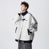 Chaqueta Deportiva de Patchwork Estilo Americano de Peso Pesado para Hombre de Otoño, Ropa Exterior Versátil de Marca de Moda para Parejas, Chaqueta de Béisbol Rayada Cool de Calle