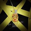 Collar de moda con colgante de diamantes de alto carbono, con ocho corazones y ocho flechas, con giro de diamante amarillo de la suerte y transmisión en vivo de Douyin