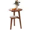 Mesa de centro de madera maciza, mesa auxiliar para sofá, mesa redonda pequeña de ocio para balcón, adecuada para apartamentos pequeños, sala de estar minimalista, dormitorio, mesita de noche, hecho a medida